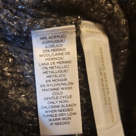 Loft Wool/Metallic Knit Mock Turtleneck Sweater Women's XS - Picture 7 of 7